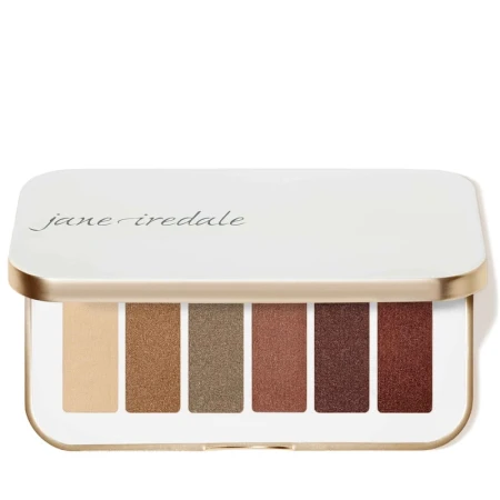 Jane Iredale Naturally Glam eyeshadow palette with warm neutral satin and softly shimmering shades.