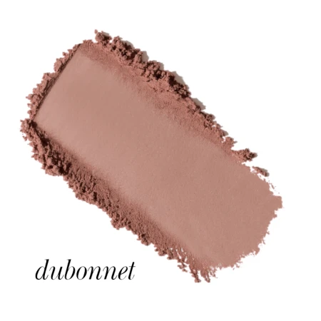 Dubonnet shade swatch of Jane Iredale PurePressed Blush in a cool matte rose-plum.