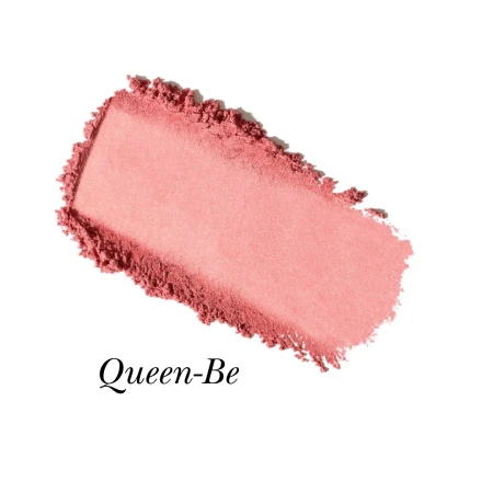 Queen-Be shade swatch of Jane Iredale PurePressed Blush in a light peachy pink.