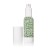 White pump serum bottle with cap removed, showing green spheres suspended in a gel base inside the clear center.