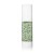 Elegant white airless pump serum bottle with green active-ingredient capsules suspended in a gel base.