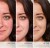 Before and after images showing HydroPure serum results and full makeup, with reduced redness, smoother skin and more even tone.