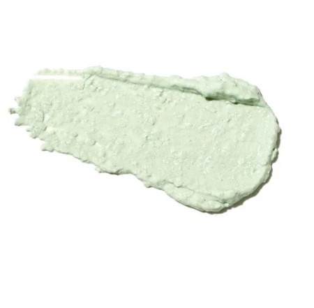 Swatch of HydroPure Color Correcting Serum in a light pastel green mint shade with a dense creamy texture.