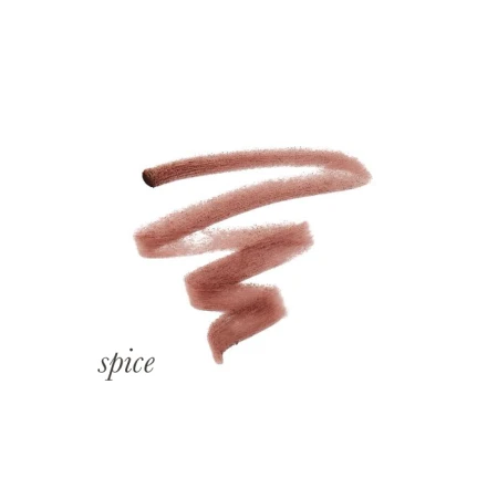 Spice shade swatch of Jane Iredale Lip Pencil in a warm neutral brown with a rosy note.