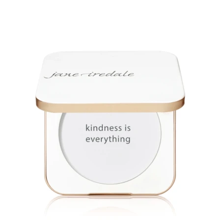 Jane Iredale Refillable Compact, elegant eco-conscious white compact for pressed powder and bronzer refills.