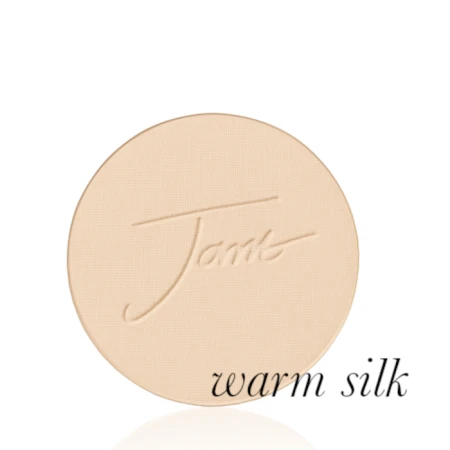 Warm Silk shade of Jane Iredale PurePressed Base refill in a light warm beige tone.