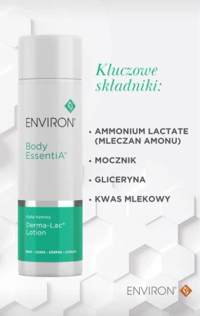 Infographic describing the active ingredients that make ENVIRON Derma-Lac Lotion effective.