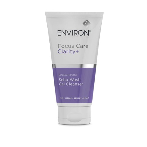 ENVIRON Sebu-Wash Gel tube with white cap, purple-and-white label and brand logo.