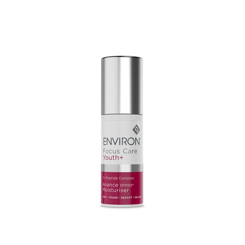 ENVIRON Avance Moisturiser white bottle with silver cap and burgundy-and-white label.