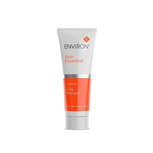 ENVIRON Clay Masque tube with white cap, white-and-orange design and Environ logo.