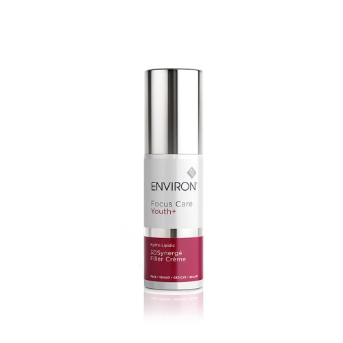 ENVIRON 3D Synerge Filler Creme white bottle with silver cap and burgundy-and-white label.
