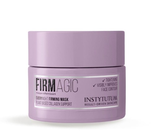 Purple INSTYTUTUM Firmagic Everynight Firming Mask jar with minimalist luxury design.