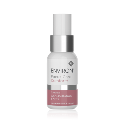 ENVIRON Anti-Pollution Spritz 50 ml atomizer bottle with silver cap and pink-and-white label.