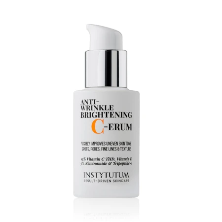 INSTYTUTUM Anti-Wrinkle Brightening C-Serum in an elegant matte pump bottle.