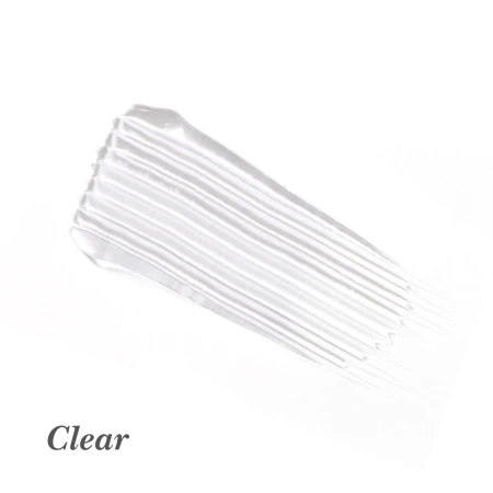 Clear shade swatch of Jane Iredale PureBrow Brow Gel for hold without changing brow colour.