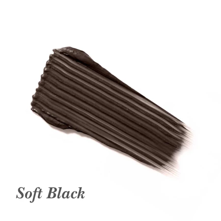 Soft Black shade swatch of Jane Iredale PureBrow Brow Gel in a very deep brown-black tone.
