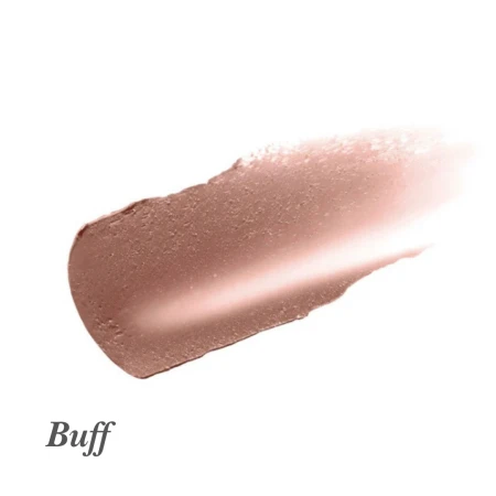 Buff shade swatch of Jane Iredale Lip Drink with a neutral beige tone and subtle shine.