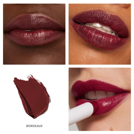 Bordeaux shade of Jane Iredale ColorLuxe lipstick in a deep burgundy wine-red tone.