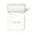 White Jane Iredale refillable compact with front text “you make the world more beautiful” and mirror visible under the lid.