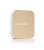 Closed gold Jane Iredale refillable compact with minimalist elegant design and brand logo.