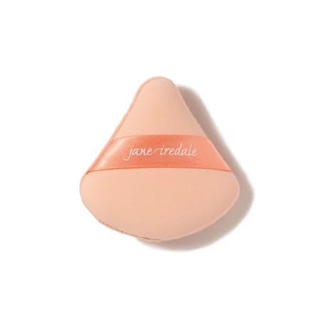 Jane Iredale dual-sided makeup puff for precise application around the eyes and nose.