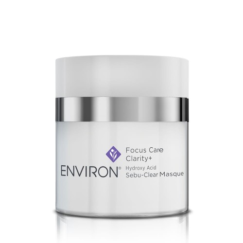 ENVIRON Hydroxy Acid Sebu-Clear Masque airless jar in white and purple with silver details.