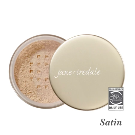 Satin shade of Jane Iredale Amazing Base Loose SPF 20 in a light balanced neutral tone.