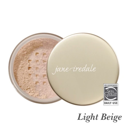 Light Beige shade of Jane Iredale Amazing Base Loose SPF 20 in a light cool beige tone.