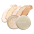Open Jane Iredale Amazing Base loose mineral powder jar with swatches in the background.