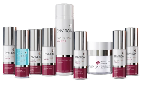 Complete Environ Focus Care Youth product line arranged together on a light background.