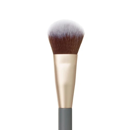 Rounded Jane Iredale Cheek Brush with fluffy gradient bristles, gold ferrule and dark handle.