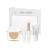 Jane Iredale Forever You Kit with PurePressed Base compact, Just Kissed lip stain, Smooth Affair mini primer and a white cosmetic bag.