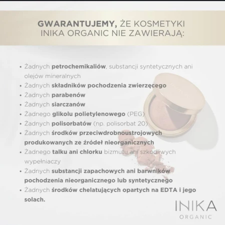INIKA Organic Loose Mineral Foundation SPF25 in shade Trust, vegan loose mineral powder with sun protection.