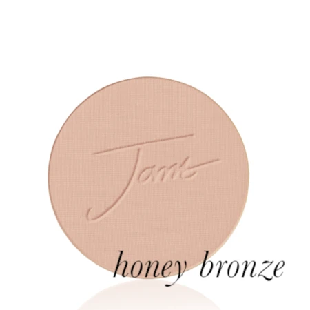 Jane Iredale MINI PurePressed Foundation SPF20 in shade Honey Bronze, medium bronze with a warm honey undertone.
