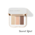 Sweet Spot eyeshadow trio with warm neutral cream, peach nude and warm brown shades.