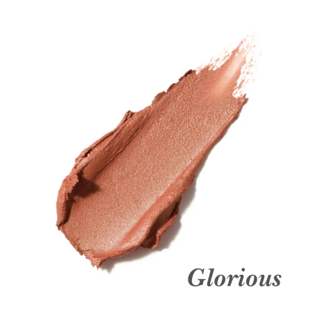 Glorious shade swatch of Jane Iredale Glow Time Blush in a chestnut red with golden sheen.
