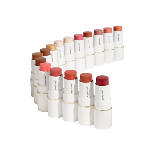 Full range of Jane Iredale multi-use blush sticks for cheeks, lips and eyes.
