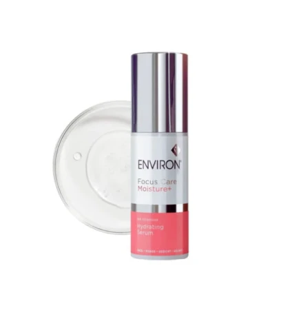 ENVIRON Intensive Hydrating Serum bottle beside a clear gel texture swatch.