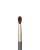 Close-up of Jane Iredale Detail Brush with dense brown bristles, gold ferrule and graphite handle.