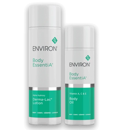 Main ENVIRON Body Kit image showing Derma-Lac Lotion and Vitamin ACE Body Oil.