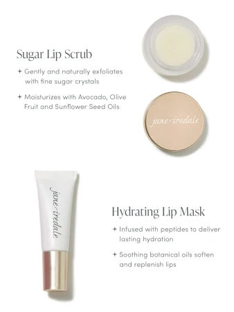 Jane Iredale Smooth & Renew gift set beside the Glaze & Glow gift set