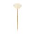 Jane Iredale White Fan Brush with light bristles, wooden handle and gold ferrule.