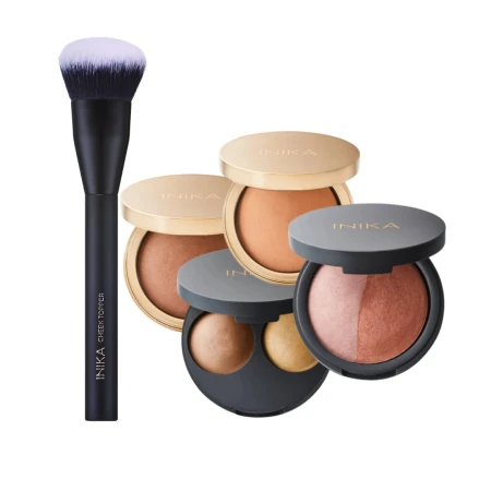 INIKA Organic contour set with makeup brush and selected pressed mineral products