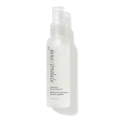 Jane Iredale Botanical Brush Cleaner spray bottle for quick makeup brush cleaning.
