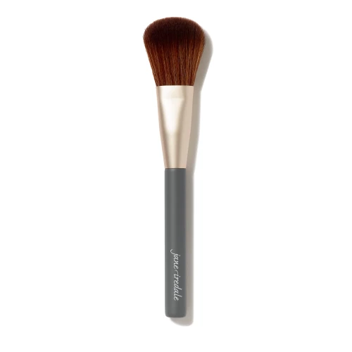 Jane Iredale Powder Complexion Brush with matte graphite handle and soft brown bristles