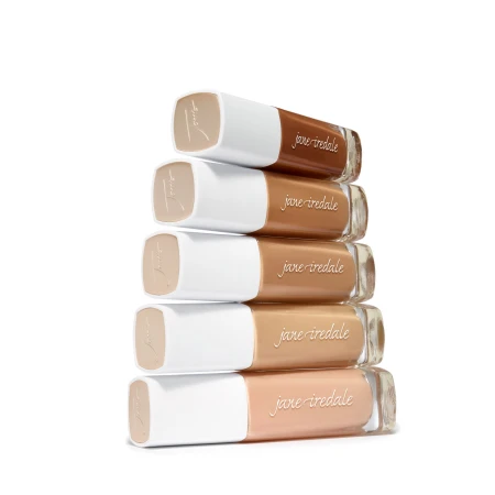 JANE IREDALE Skin Lover Kit 2 bottles arranged to show the shade range.