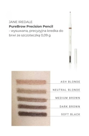 PureBrow shade swatches shown on forearms with light and medium skin tones.