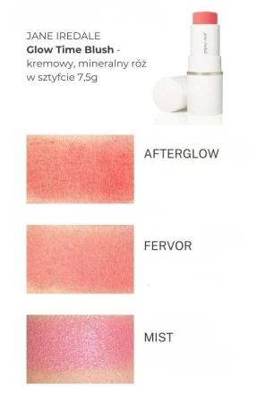 Glow Time Blush shade swatches on a forearm with light to medium skin tone.