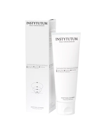 INSTYTUTUM Adaptogel Cleanser white tube with matching minimalist box