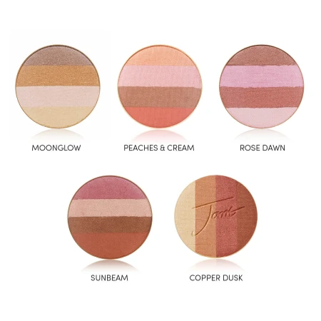 All Jane Iredale PureBronze Shimmer shades shown with names for comparison.